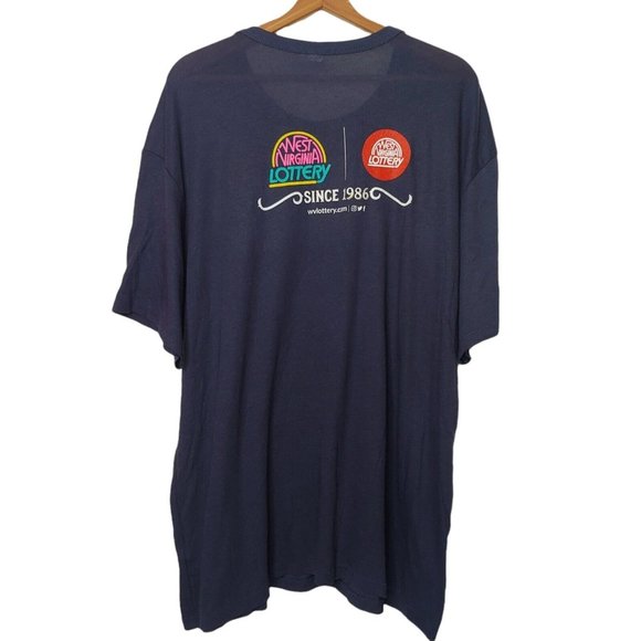 West Virginia Lottery Heres to 35 Years Mens 3XL T Shirt Blue Gambling NWOT - Picture 2 of 5